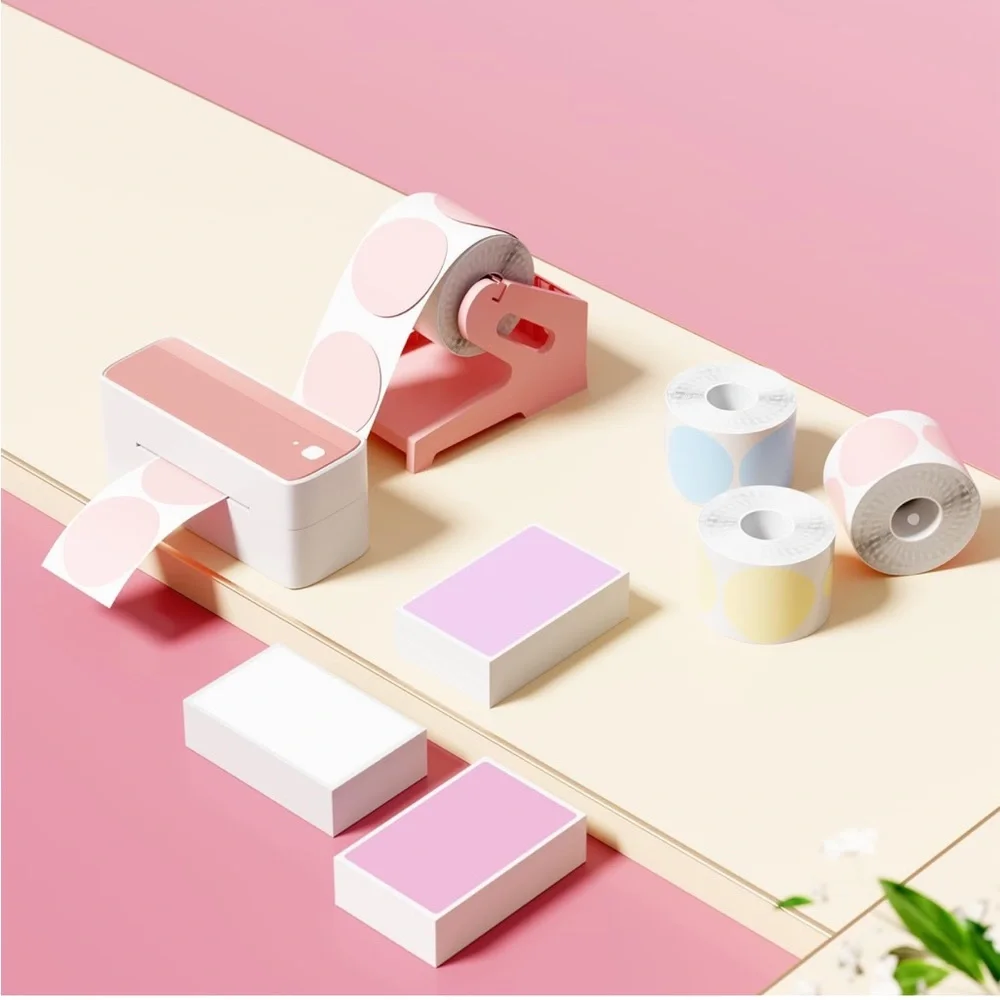 NEW! Shipping Label Holder for Rolls & Fan-Fold Labels Thermal Label Print Pink